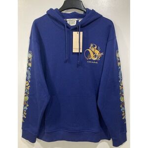 NWT Scotch & Soda Hoodie Mens S Evening Skies Embroidery Floral Fleece MSRP $118